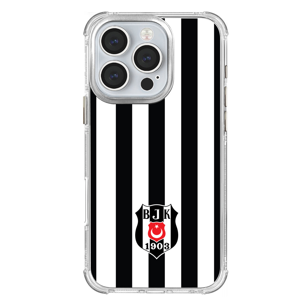 Beşiktaş Çubuklu Logo Şeffaf iPhone 16 Pro Telefon Kılıfı