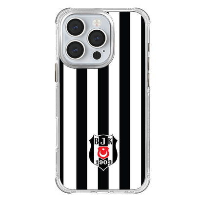 Beşiktaş Çubuklu Logo Şeffaf iPhone 16 Pro Telefon Kılıfı