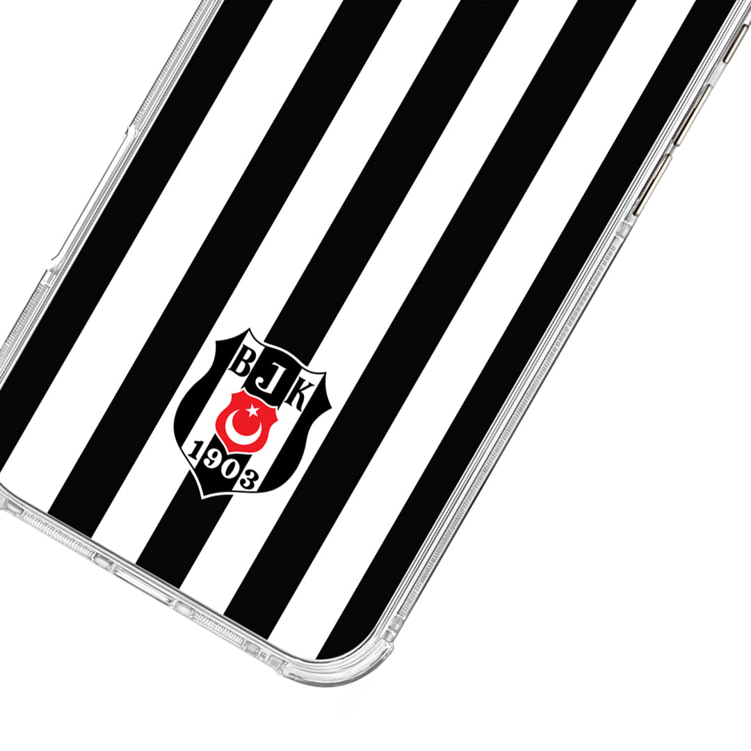 Beşiktaş Çubuklu Logo Şeffaf iPhone 16 Pro Max Telefon Kılıfı