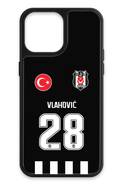 Beşiktaş Dušan Vlahović Forma iPhone 13 Pro Max Cam Telefon Kılıfı