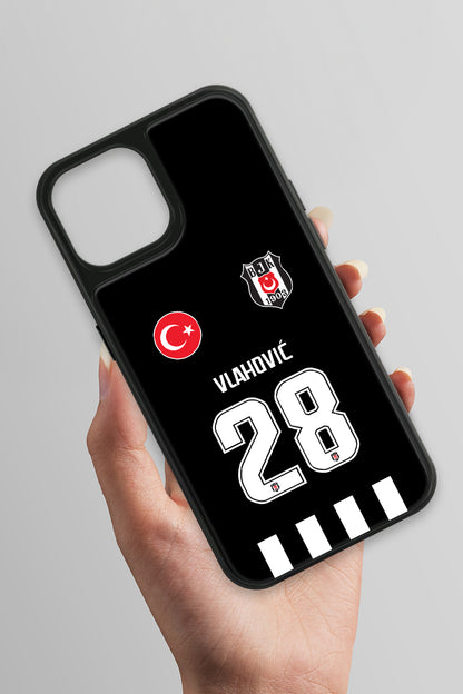 Beşiktaş Dušan Vlahović iPhone 14 Cam Kılıf