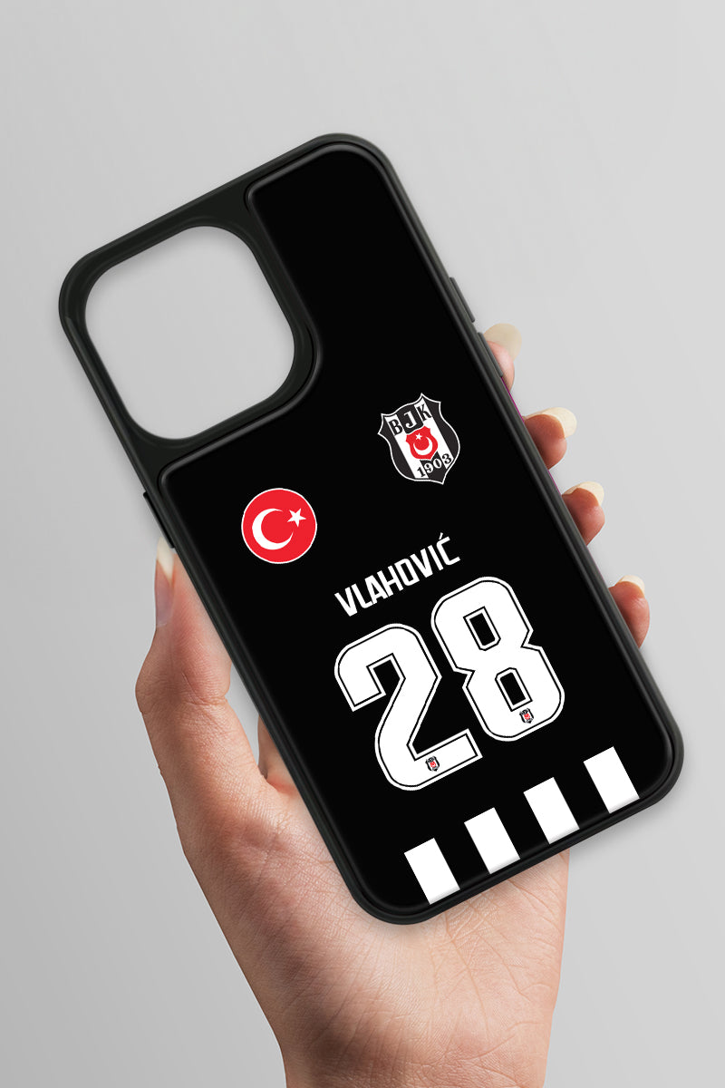 Beşiktaş Dušan Vlahović iPhone 14 Pro Max Cam Kılıf