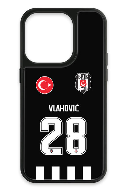 Beşiktaş Dušan Vlahović Forma iPhone 15 Pro Cam Telefon Kılıfı