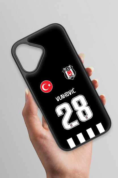 Beşiktaş Dušan Vlahović iPhone 17 Cam Kılıf