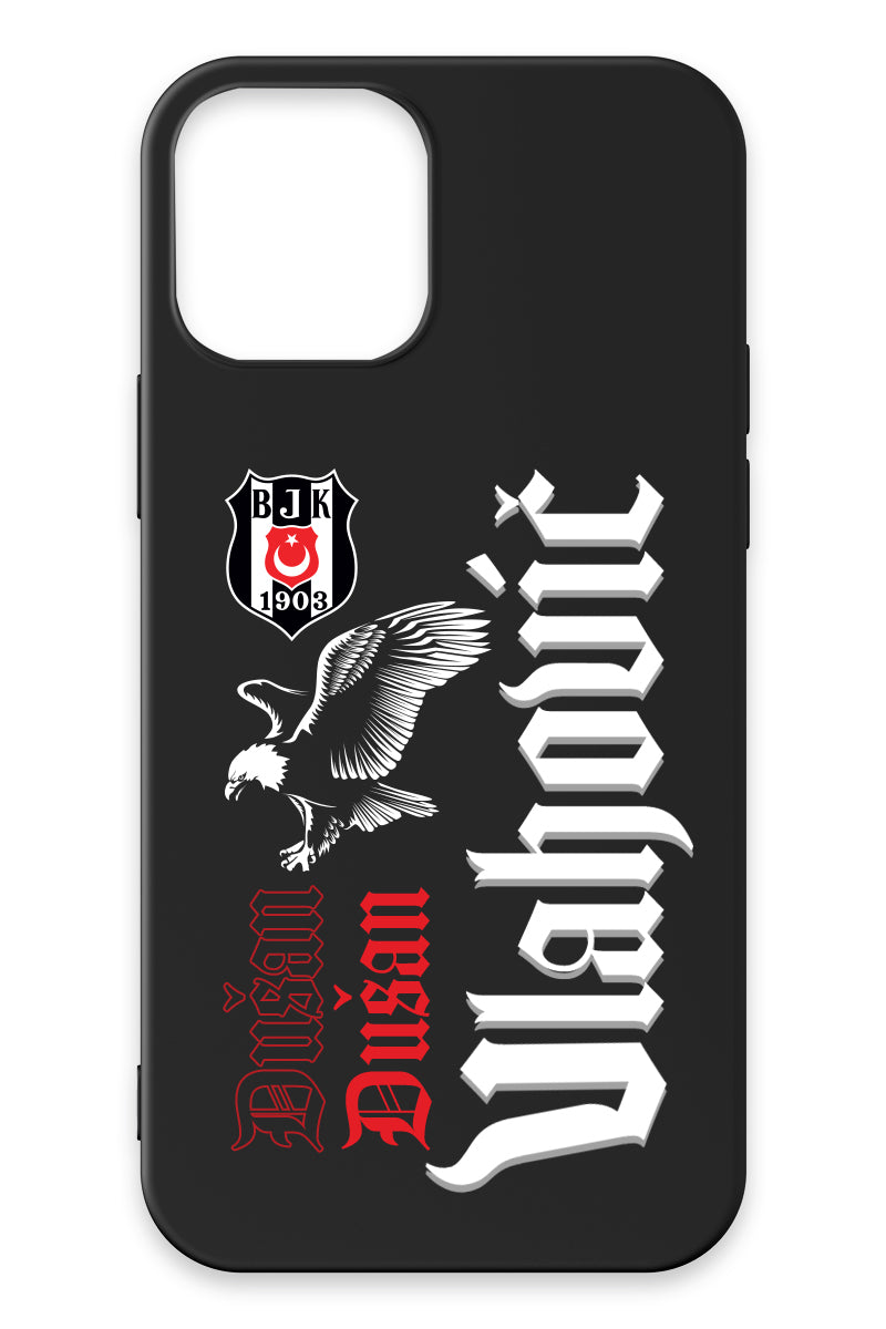 Beşiktaş Dušan Vlahović Kartal iPhone 12 Silikon Telefon Kılıfı