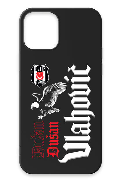 Beşiktaş Dušan Vlahović Kartal iPhone 12 Silikon Telefon Kılıfı