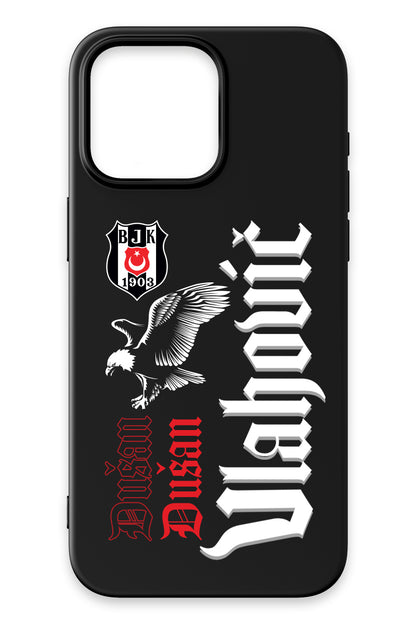 Beşiktaş Dušan Vlahović Kartal iPhone 15 Pro Max Silikon Telefon Kılıfı