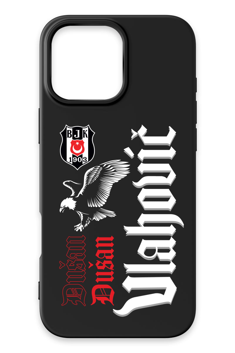 Beşiktaş Dušan Vlahović Kartal iPhone 16 Pro Max Silikon Telefon Kılıfı