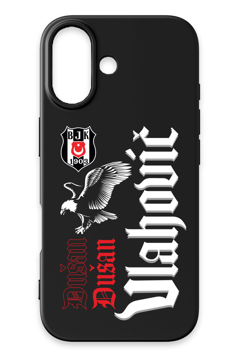 Beşiktaş Dušan Vlahović Kartal iPhone 16 Silikon Telefon Kılıfı