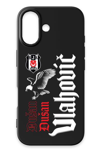 Beşiktaş Dušan Vlahović Kartal iPhone 16 Silikon Telefon Kılıfı