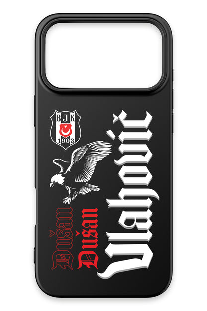 Beşiktaş Dušan Vlahović Kartal iPhone 17 Pro Silikon Telefon Kılıfı