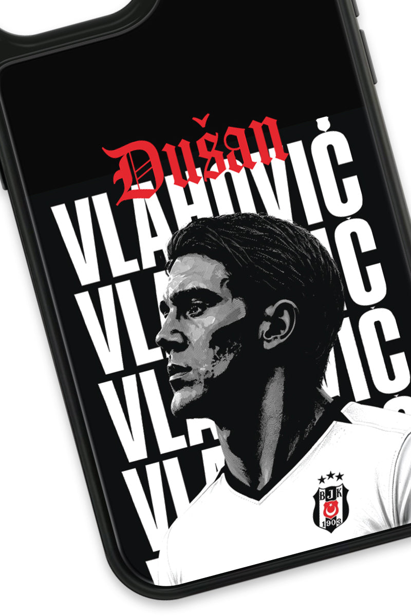 Beşiktaş Dušan Vlahović Portre iPhone 13 Cam Kılıf