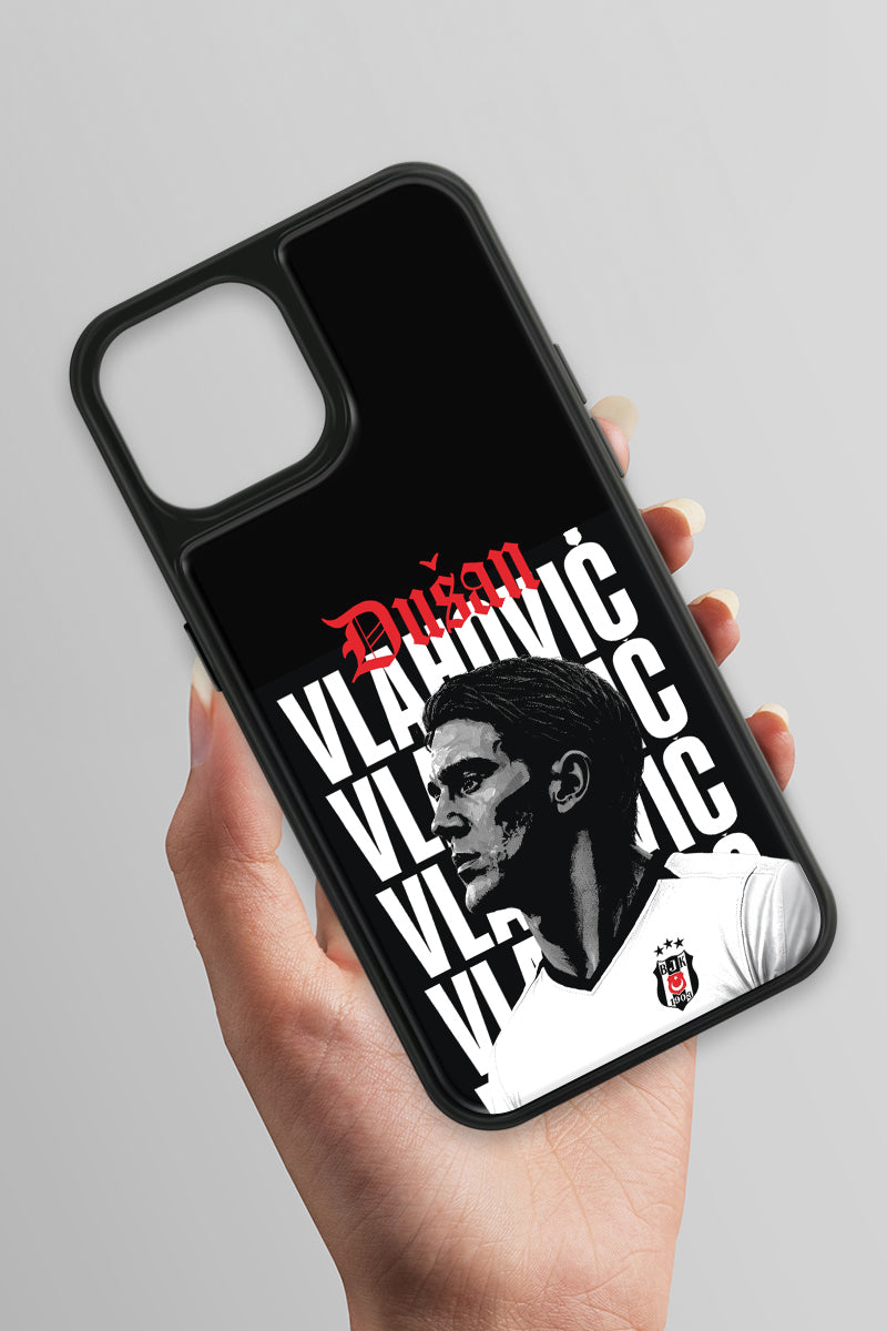Beşiktaş Dušan Vlahović Portre iPhone 13 Cam Kılıf