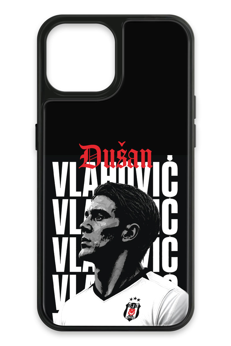 Beşiktaş Dušan Vlahović Portre iPhone 13 Cam Telefon Kılıfı