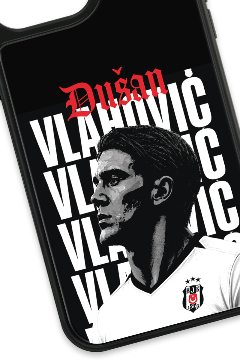 Beşiktaş Dušan Vlahović Portre iPhone 13 Pro Max Cam Kılıf