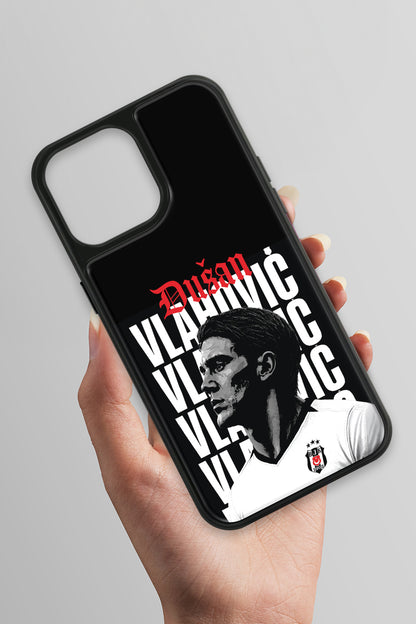Beşiktaş Dušan Vlahović Portre iPhone 13 Pro Max Cam Kılıf