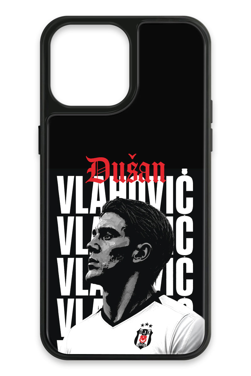Beşiktaş Dušan Vlahović Portre iPhone 13 Pro Max Cam Telefon Kılıfı