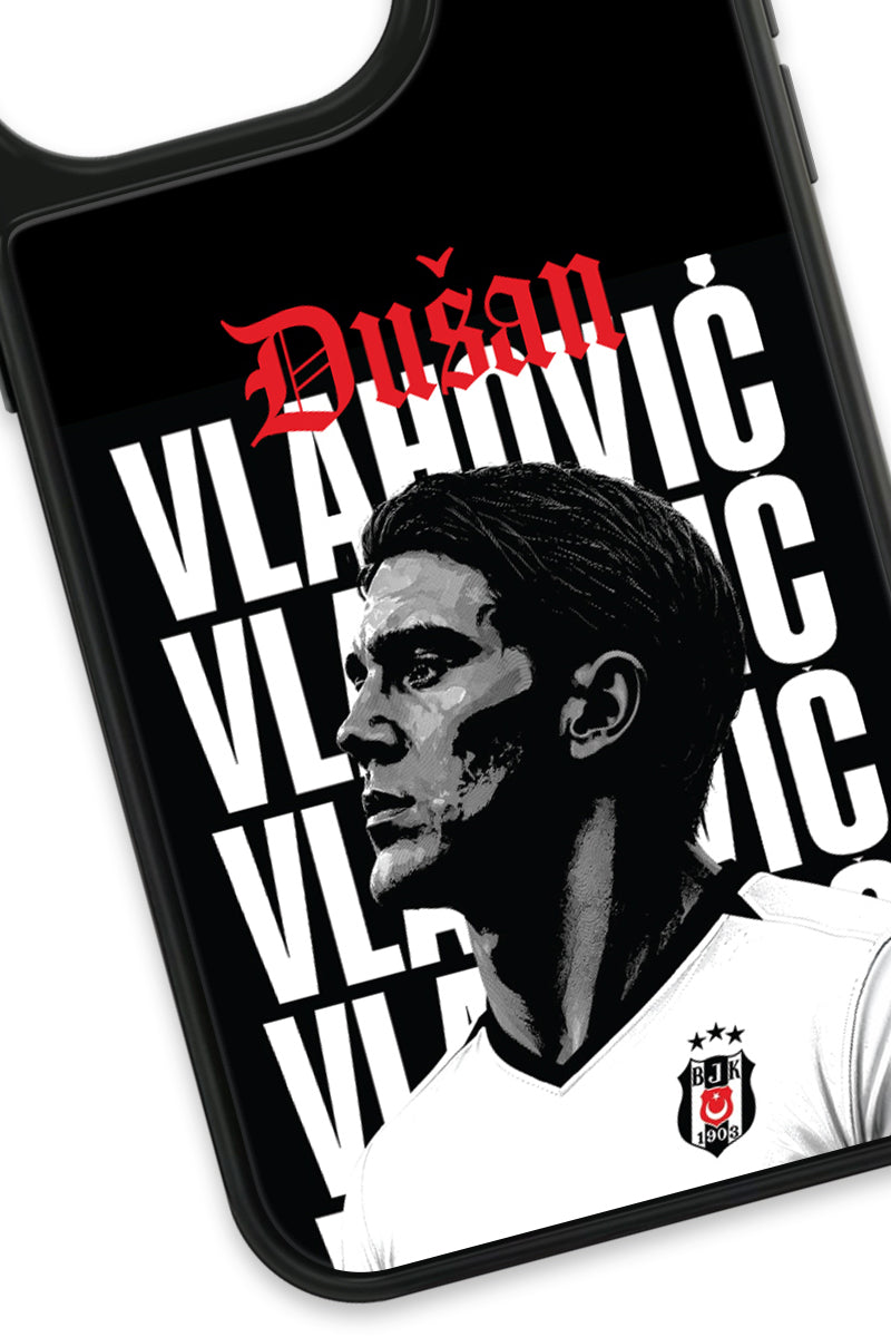 Beşiktaş Dušan Vlahović Portre iPhone 14 Pro Cam Kılıf