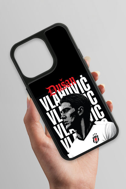 Beşiktaş Dušan Vlahović Portre iPhone 14 Pro Cam Kılıf