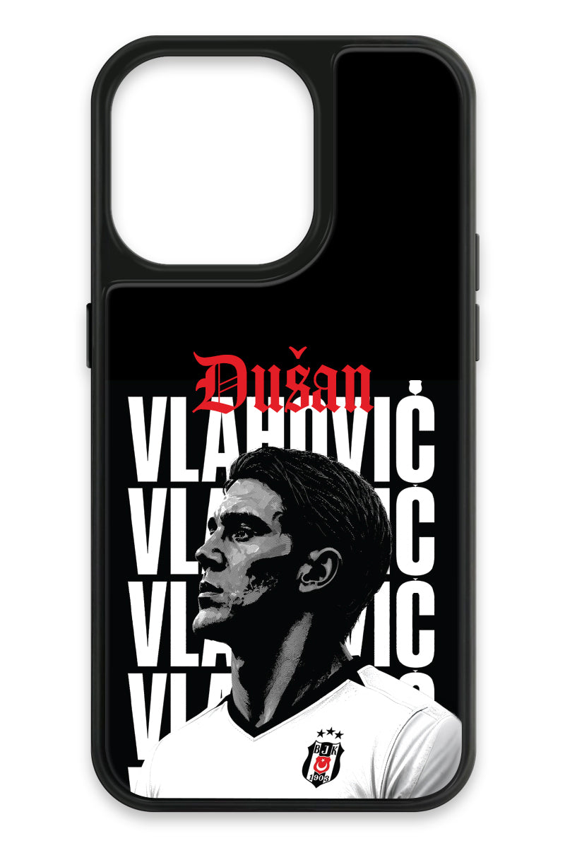 Beşiktaş Dušan Vlahović Portre iPhone 14 Pro Cam Telefon Kılıfı