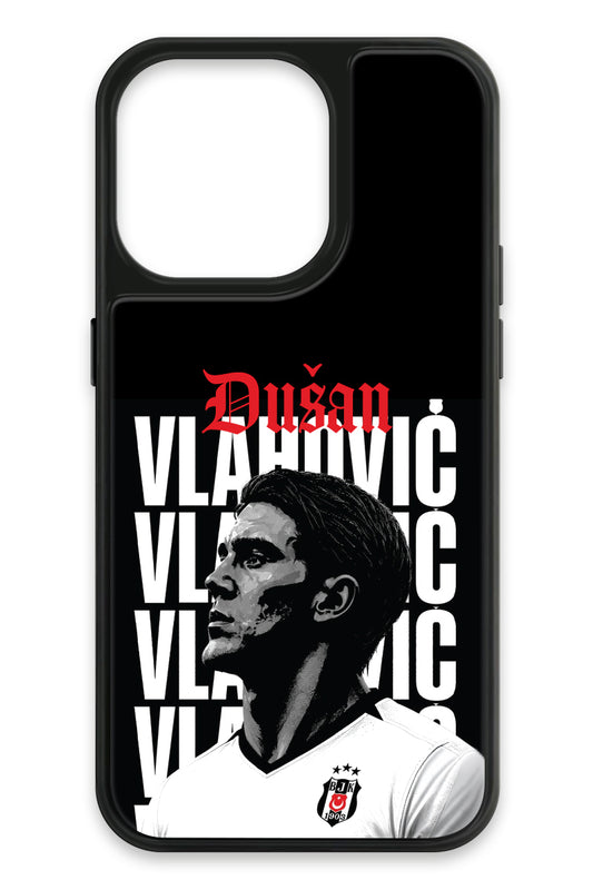 Beşiktaş Dušan Vlahović Portre iPhone 14 Pro Cam Telefon Kılıfı