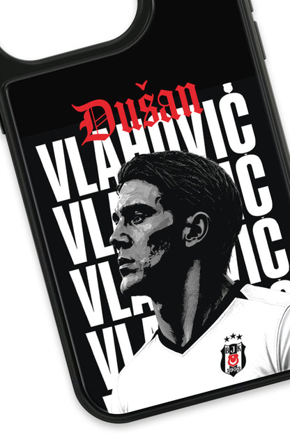 Beşiktaş Dušan Vlahović Portre iPhone 15 Pro Cam Kılıf