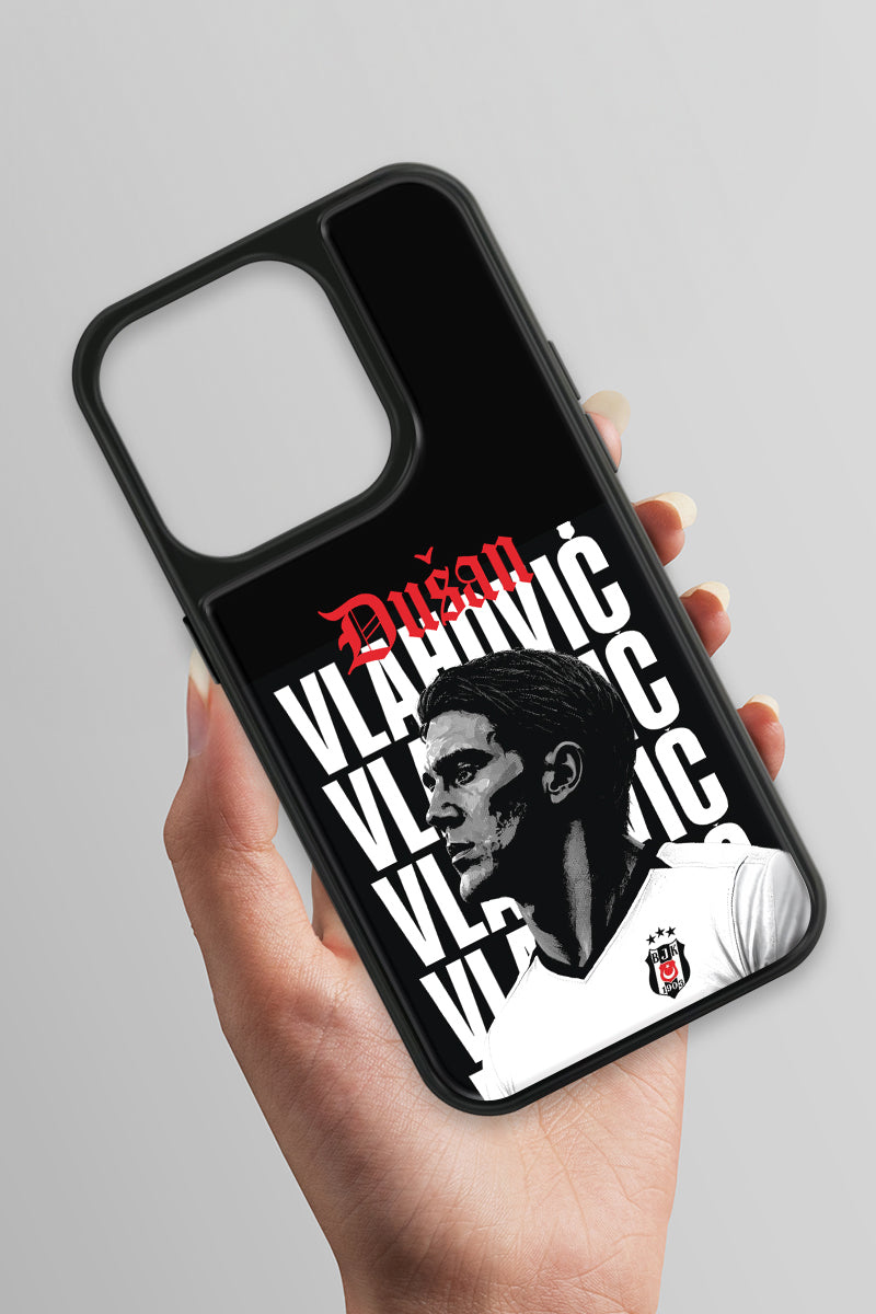 Beşiktaş Dušan Vlahović Portre iPhone 15 Pro Cam Kılıf