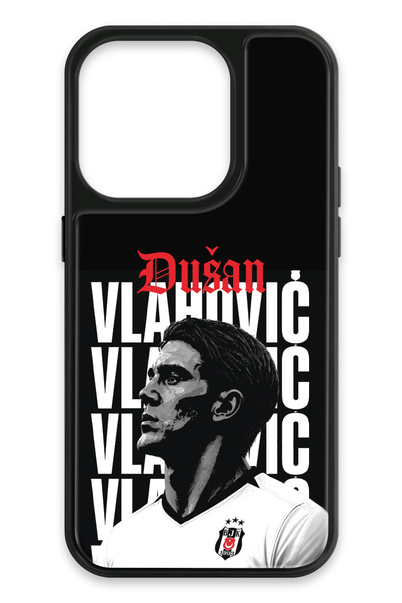 Beşiktaş Dušan Vlahović Portre iPhone 15 Pro Cam Telefon Kılıfı