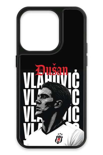 Beşiktaş Dušan Vlahović Portre iPhone 15 Pro Cam Telefon Kılıfı