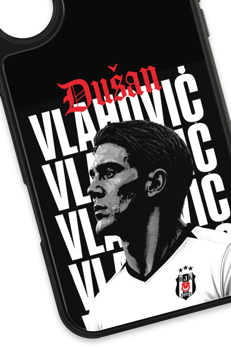 Beşiktaş Dušan Vlahović Portre iPhone 16 Cam Kılıf