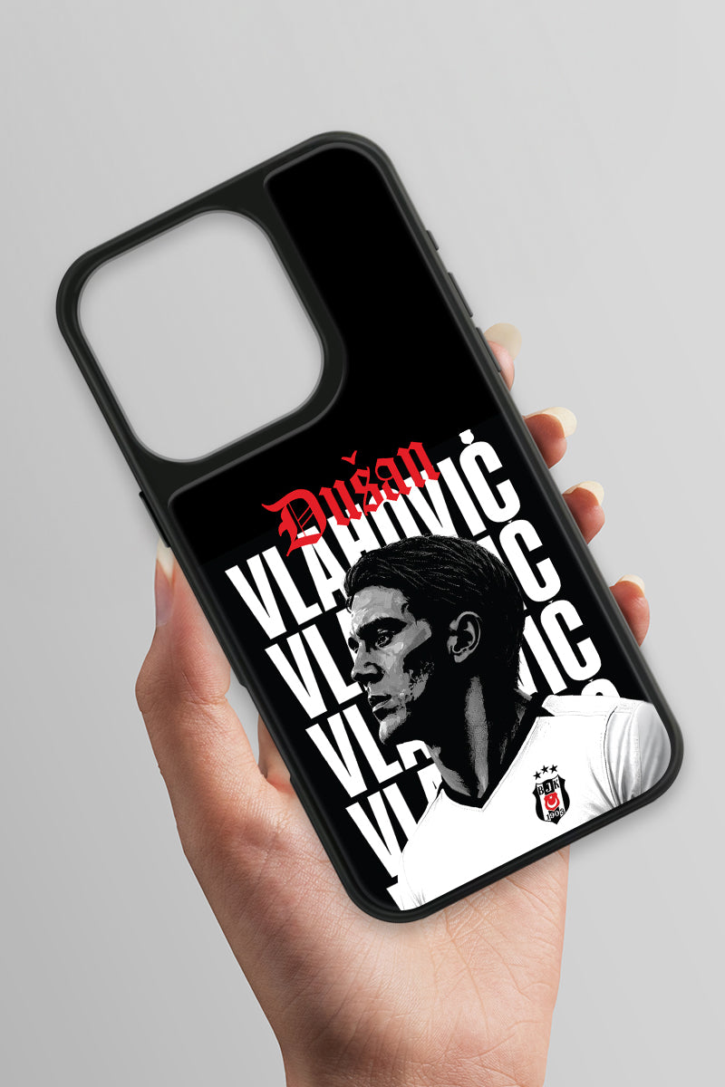 Beşiktaş Dušan Vlahović Portre iPhone 16 Pro Cam Kılıf