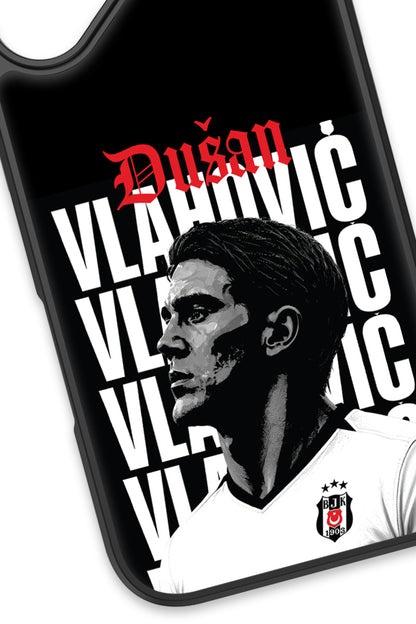 Beşiktaş Dušan Vlahović Portre iPhone 17 Cam Kılıf