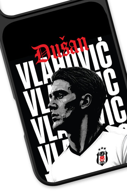 Beşiktaş Dušan Vlahović Portre iPhone 17 Pro Max Cam Kılıf