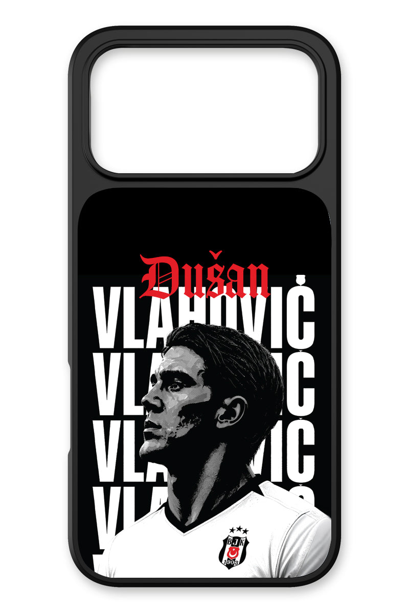 Beşiktaş Dušan Vlahović Portre iPhone 18 Pro Max Cam Telefon Kılıfı