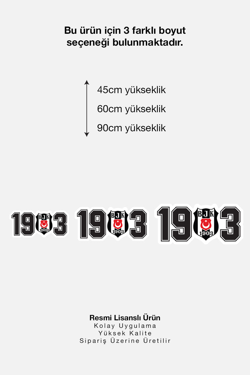 Beşiktaş Duvar Sticker 1903 - Lisanslı Orijinal