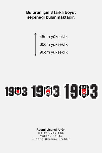 Beşiktaş Duvar Sticker 1903 - Lisanslı Orijinal