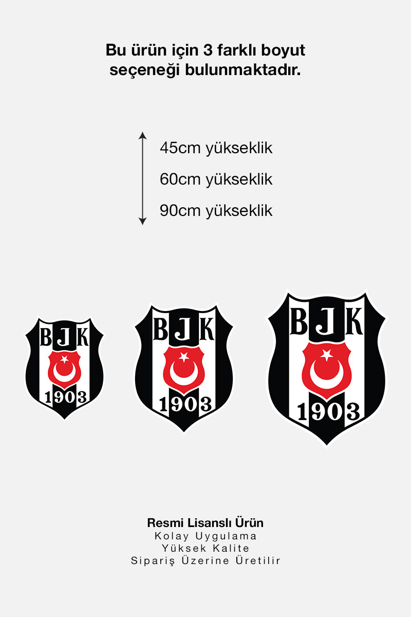 Beşiktaş Duvar Sticker Arma - Lisanslı Orijinal