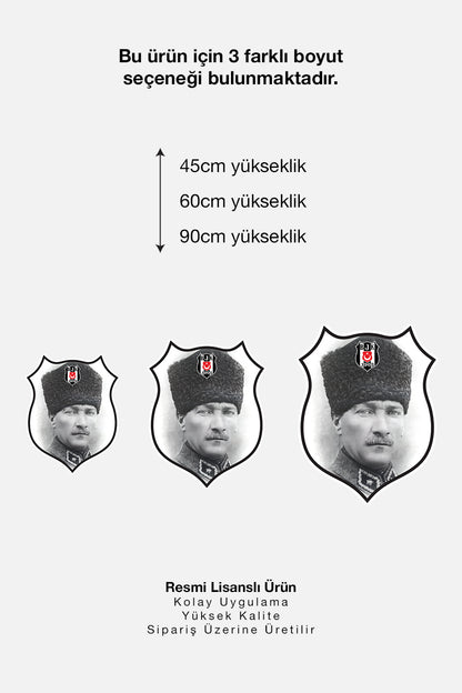 Beşiktaş Duvar Sticker Atatürk - Lisanslı Orijinal