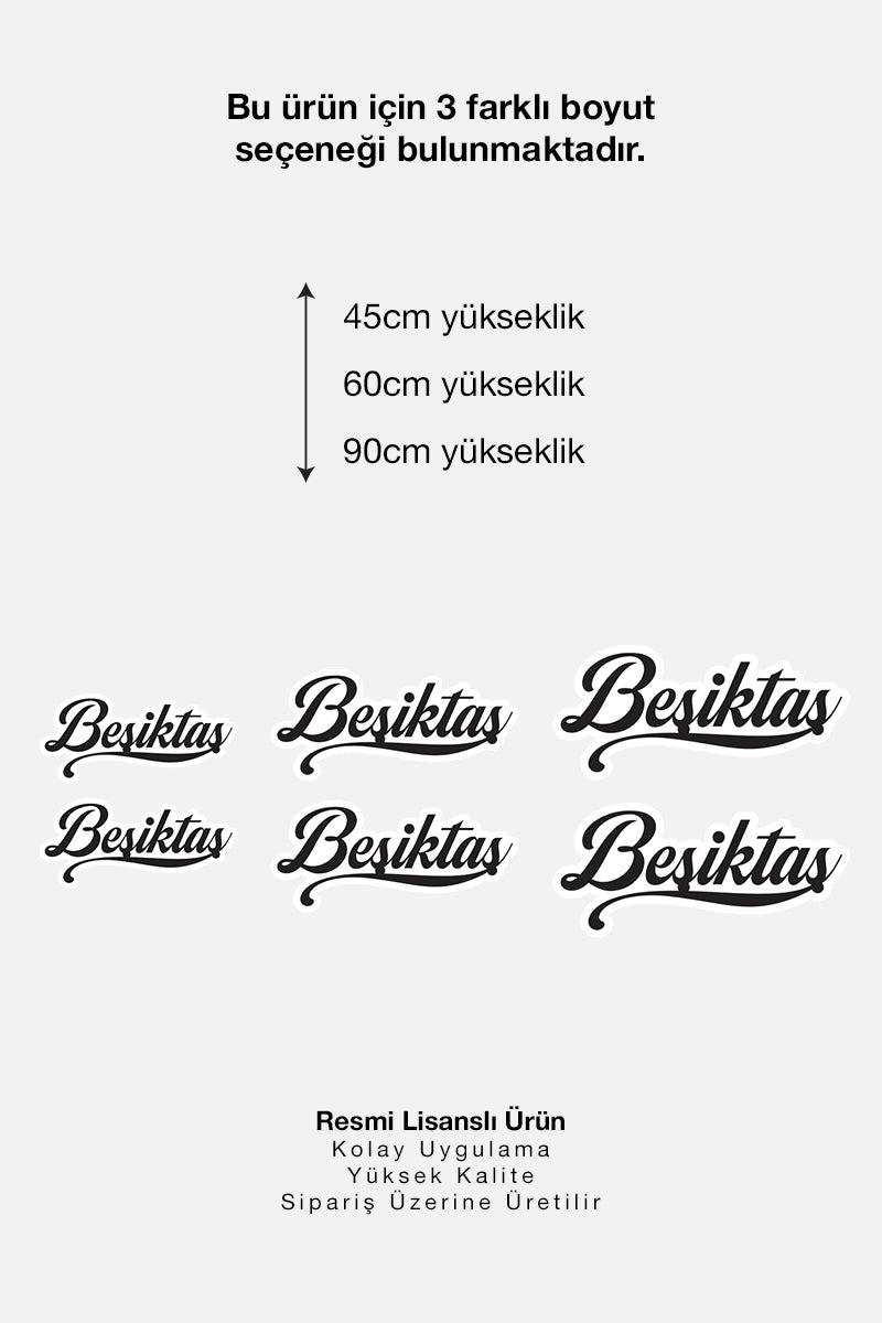 Beşiktaş Duvar Sticker El Yazı - Lisanslı Orijinal