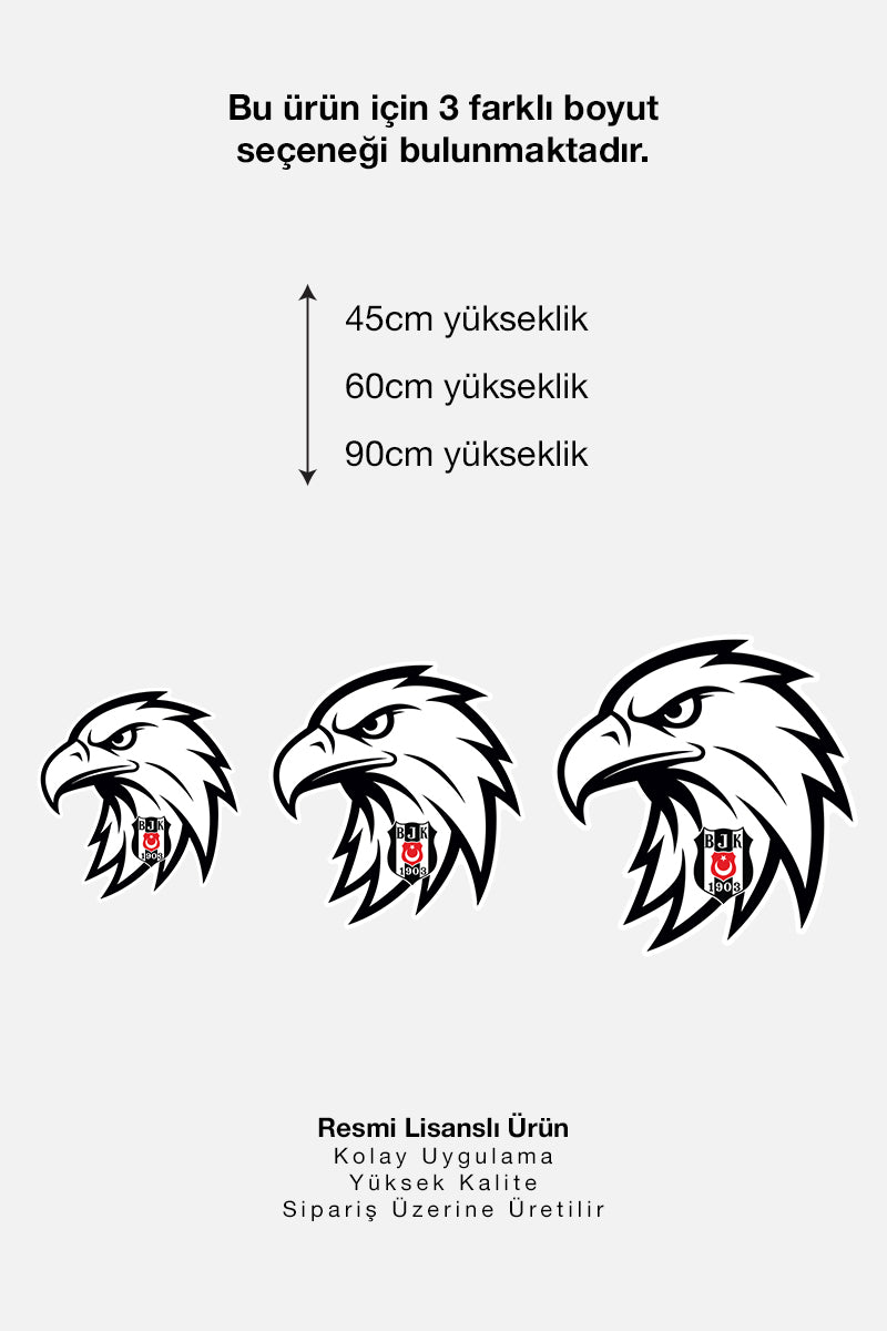 Beşiktaş Duvar Sticker Kartal 1 - Lisanslı Orijinal