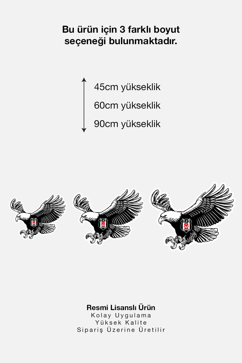 Beşiktaş Duvar Sticker Kartal 2 - Lisanslı Orijinal