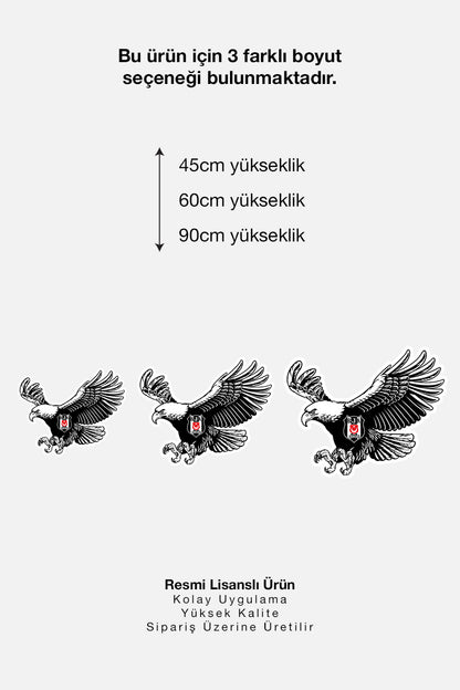 Beşiktaş Duvar Sticker Kartal 2 - Lisanslı Orijinal