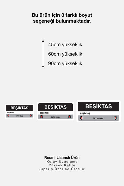 Beşiktaş Duvar Sticker Tabela - Lisanslı Orijinal