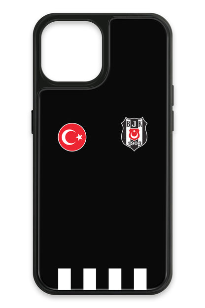 Beşiktaş Kişiye Özel Siyah Forma iPhone 13 Cam Kılıf