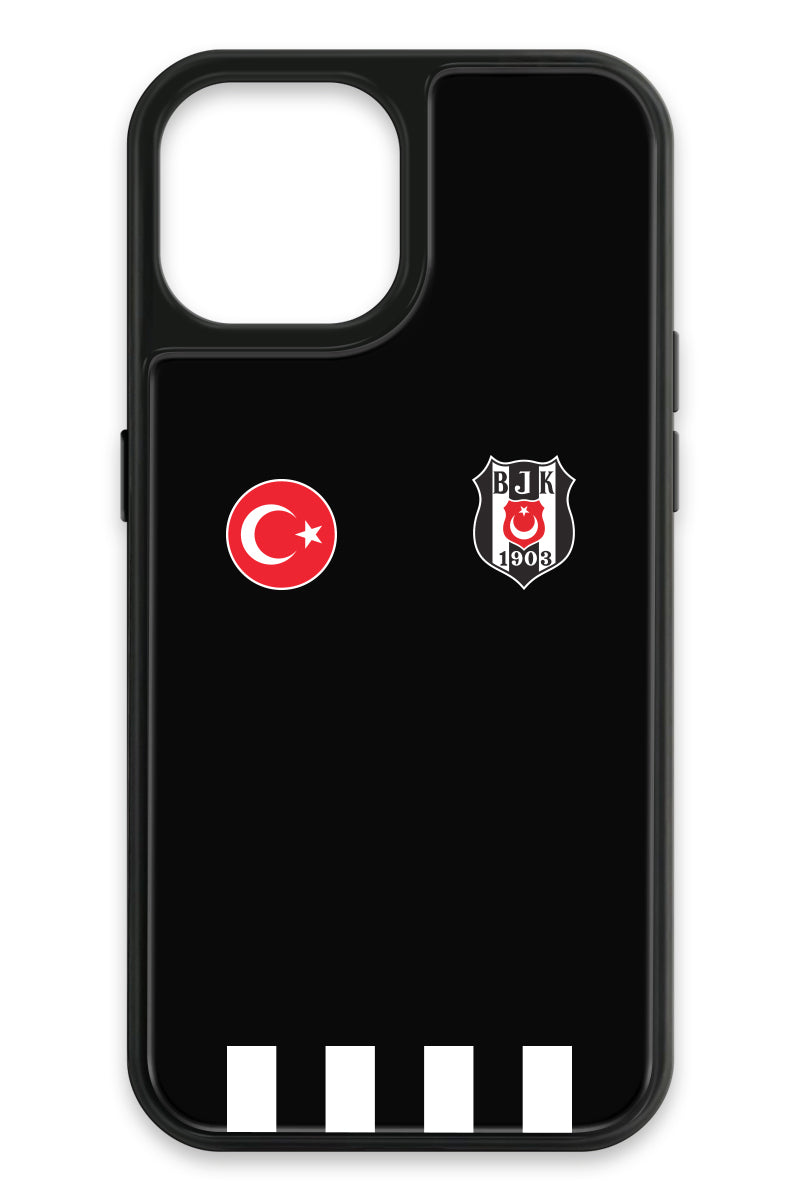 Beşiktaş Kişiye Özel Siyah Forma iPhone 15 Cam Kılıf