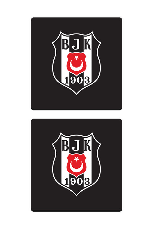 Beşiktaş Logo Ahşap Bardak Altlığı 2'li Set