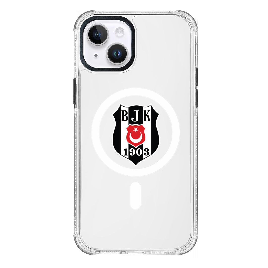 Beşiktaş Magsafe Logo Şeffaf iPhone 14 Telefon Kılıfı