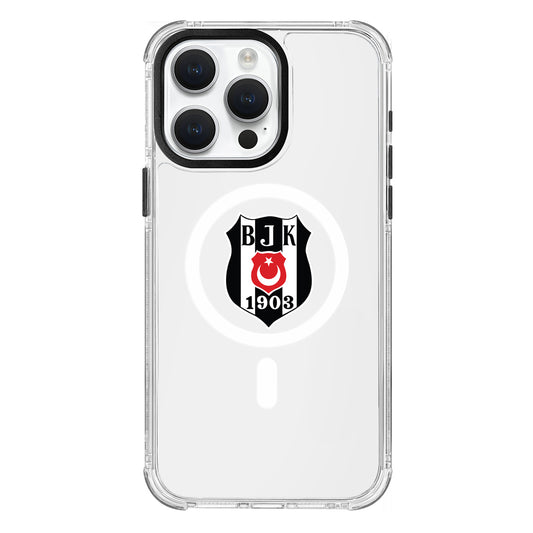 Beşiktaş Magsafe Logo Şeffaf iPhone 15 Pro Max Telefon Kılıfı