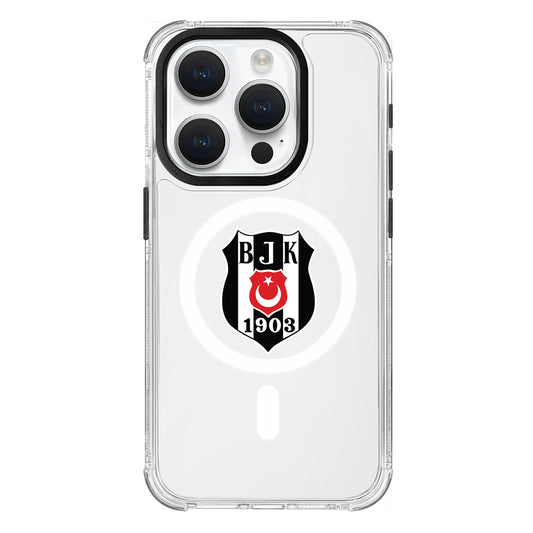 Beşiktaş Magsafe Logo Şeffaf iPhone 15 Pro Telefon Kılıfı