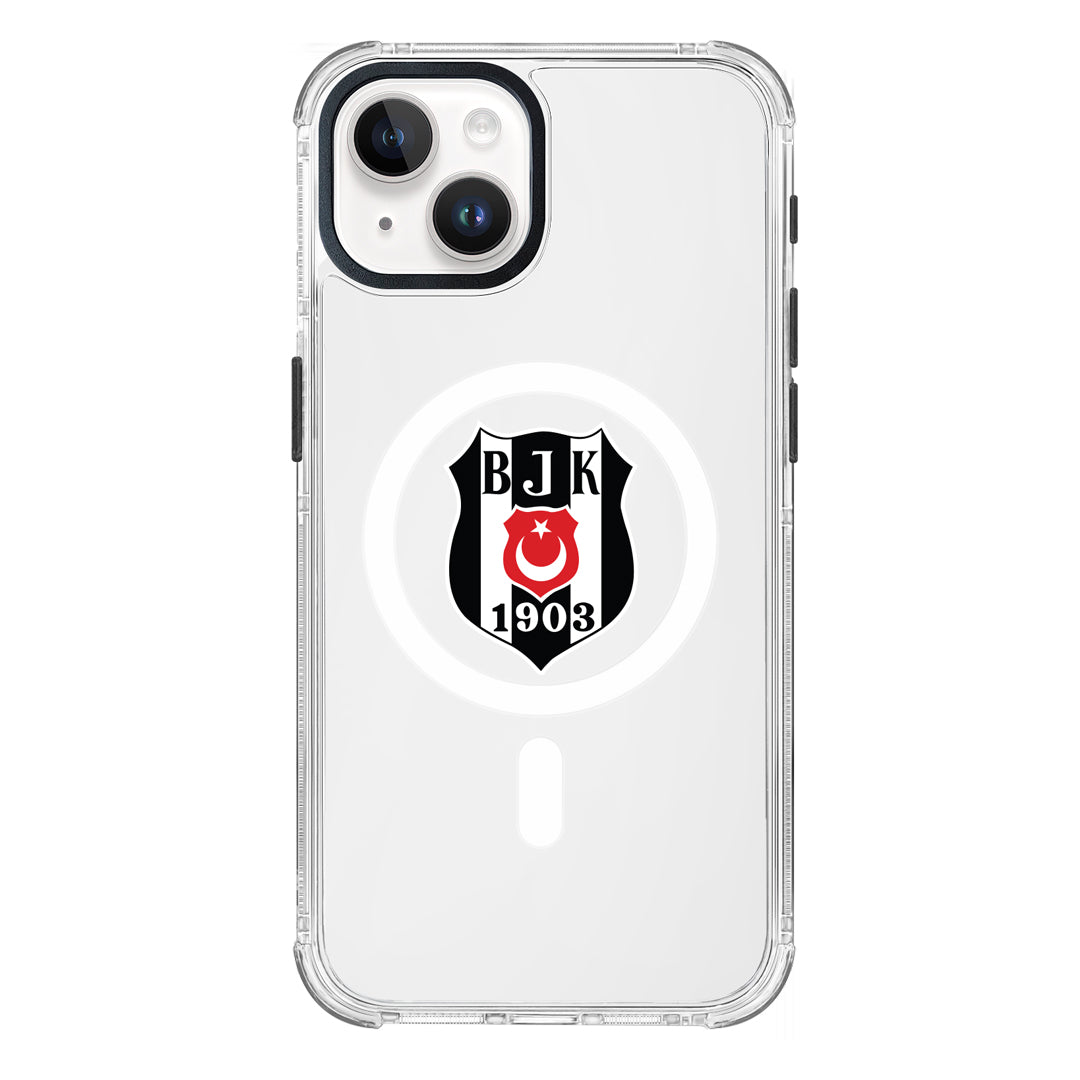 Beşiktaş Magsafe Logo Şeffaf iPhone 15 Telefon Kılıfı
